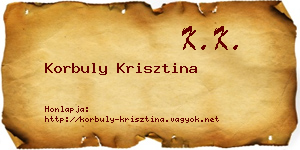 Korbuly Krisztina névjegykártya